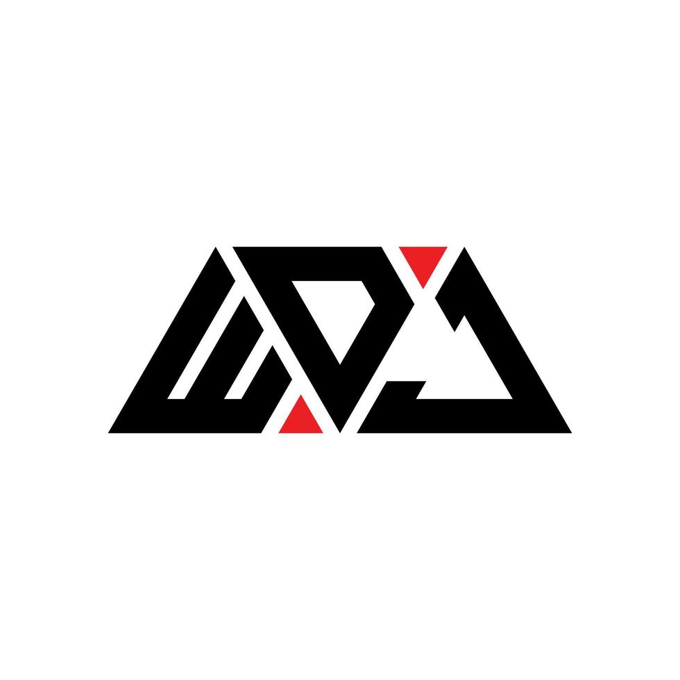 diseño de logotipo de letra triangular wdj con forma de triángulo. monograma de diseño del logotipo del triángulo wdj. plantilla de logotipo de vector de triángulo wdj con color rojo. logo triangular wdj logo simple, elegante y lujoso. wdj