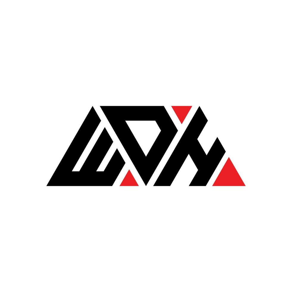 diseño de logotipo de letra de triángulo wdh con forma de triángulo. monograma de diseño de logotipo de triángulo wdh. plantilla de logotipo de vector de triángulo wdh con color rojo. logotipo triangular wdh logotipo simple, elegante y lujoso. wdh