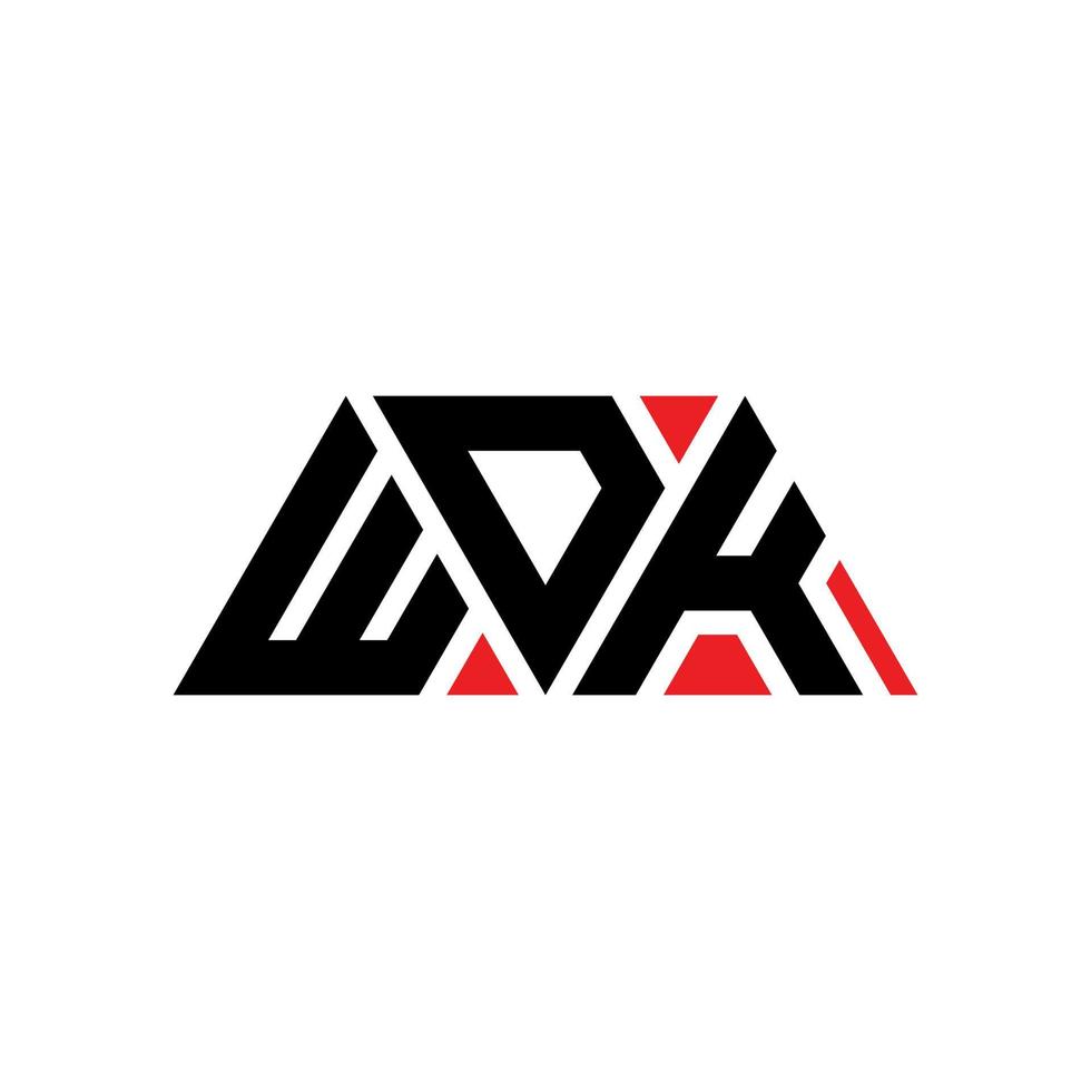 diseño de logotipo de letra triangular wdk con forma de triángulo. monograma de diseño de logotipo de triángulo wdk. plantilla de logotipo de vector de triángulo wdk con color rojo. logotipo triangular wdk logotipo simple, elegante y lujoso. wdk