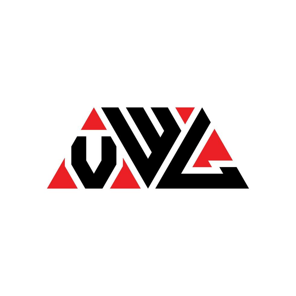 VWL triangle letter logo design with triangle shape. VWL triangle logo design monogram. VWL triangle vector logo template with red color. VWL triangular logo Simple, Elegant, and Luxurious Logo. VWL