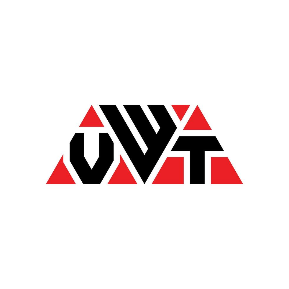diseño de logotipo de letra triangular vwt con forma de triángulo. monograma de diseño del logotipo del triángulo vwt. plantilla de logotipo de vector de triángulo vwt con color rojo. logo triangular vwt logo simple, elegante y lujoso. vwt
