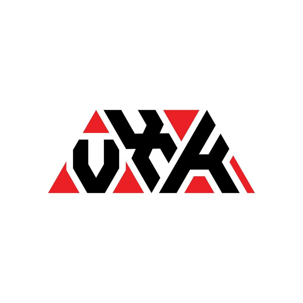 Diseño de logotipo de letra triangular vxk con forma de triángulo. monograma de diseño de logotipo de triángulo vxk. Plantilla de logotipo de vector de triángulo vxk con color rojo. logotipo triangular vxk logotipo simple, elegante y lujoso. vxk