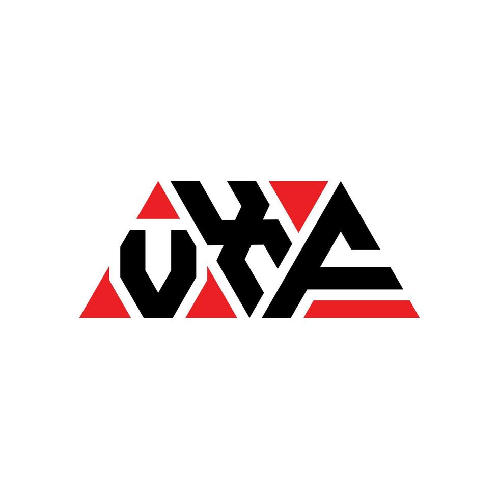 Diseño de logotipo de letra triangular vxf con forma de triángulo. monograma de diseño de logotipo de triángulo vxf. plantilla de logotipo de vector de triángulo vxf con color rojo. logotipo triangular vxf logotipo simple, elegante y lujoso. vxf