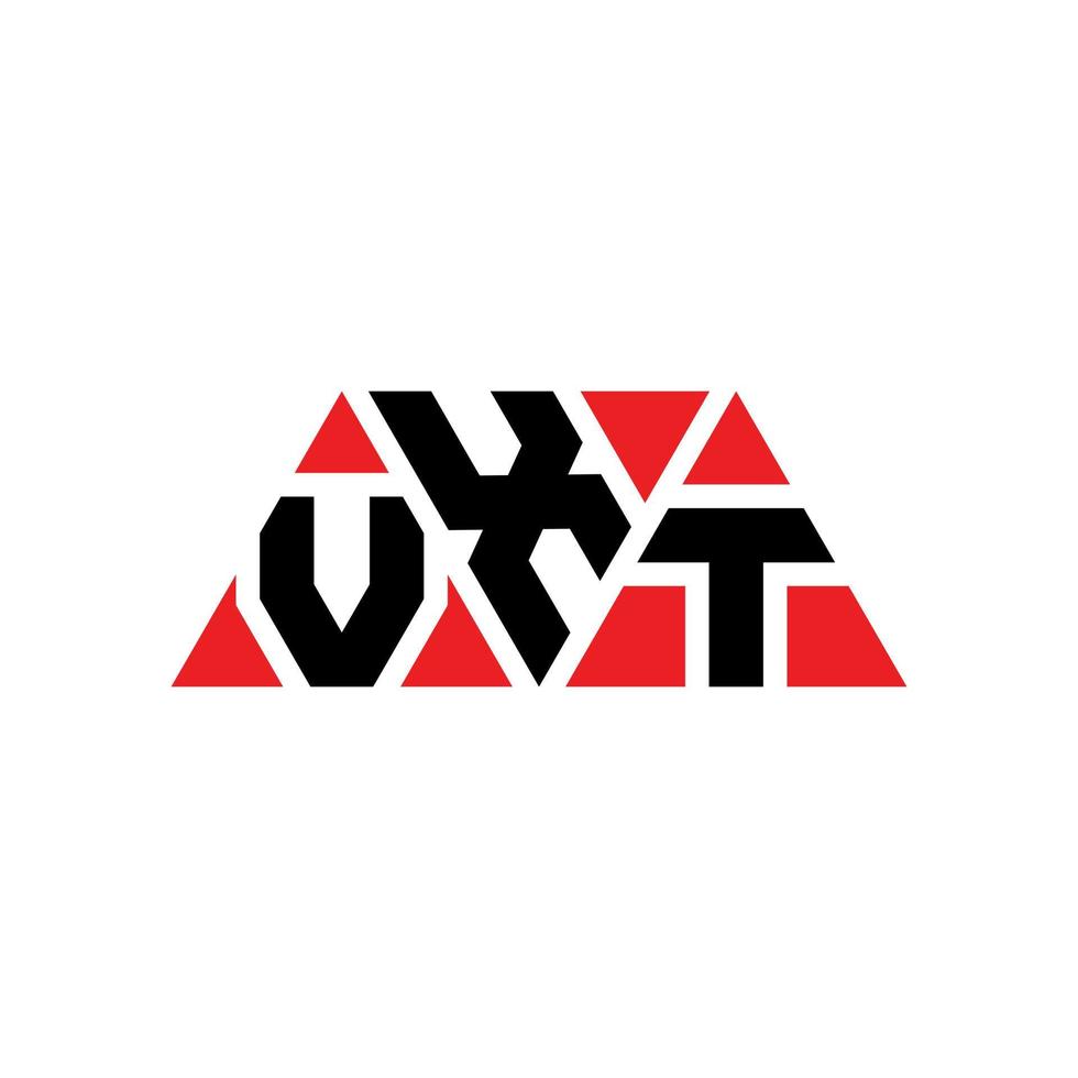 Diseño de logotipo de letra triangular vxt con forma de triángulo. monograma de diseño de logotipo de triángulo vxt. plantilla de logotipo de vector de triángulo vxt con color rojo. logotipo triangular vxt logotipo simple, elegante y lujoso. vxt