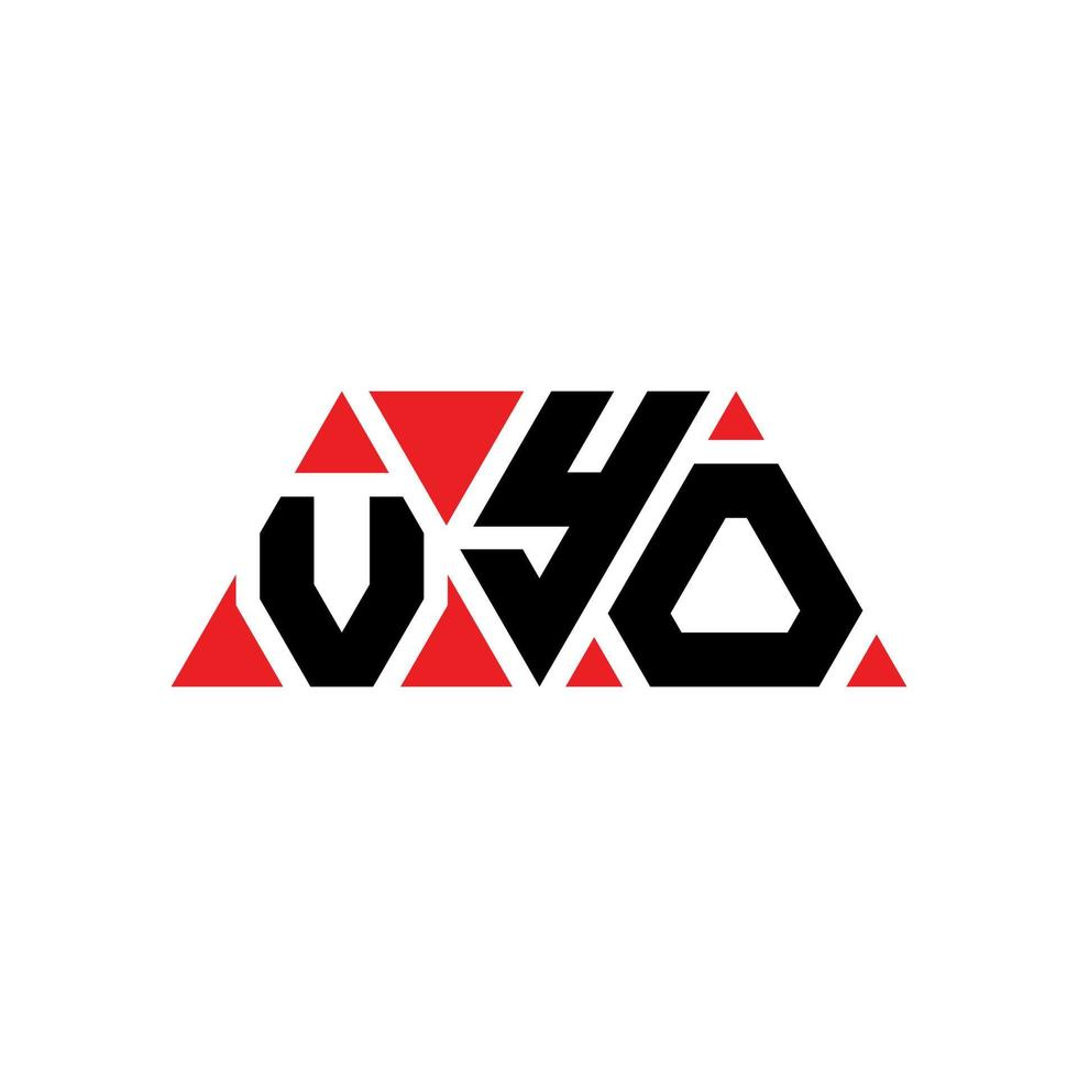 diseño de logotipo de letra de triángulo vyo con forma de triángulo. monograma de diseño de logotipo de triángulo vyo. plantilla de logotipo de vector de triángulo vyo con color rojo. logo triangular vyo logo simple, elegante y lujoso. yo