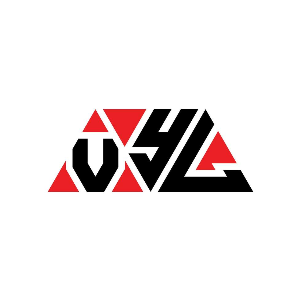 diseño de logotipo de letra de triángulo vyl con forma de triángulo. monograma de diseño de logotipo de triángulo vyl. plantilla de logotipo de vector de triángulo de vyl con color rojo. logo triangular vyl logo simple, elegante y lujoso. vil