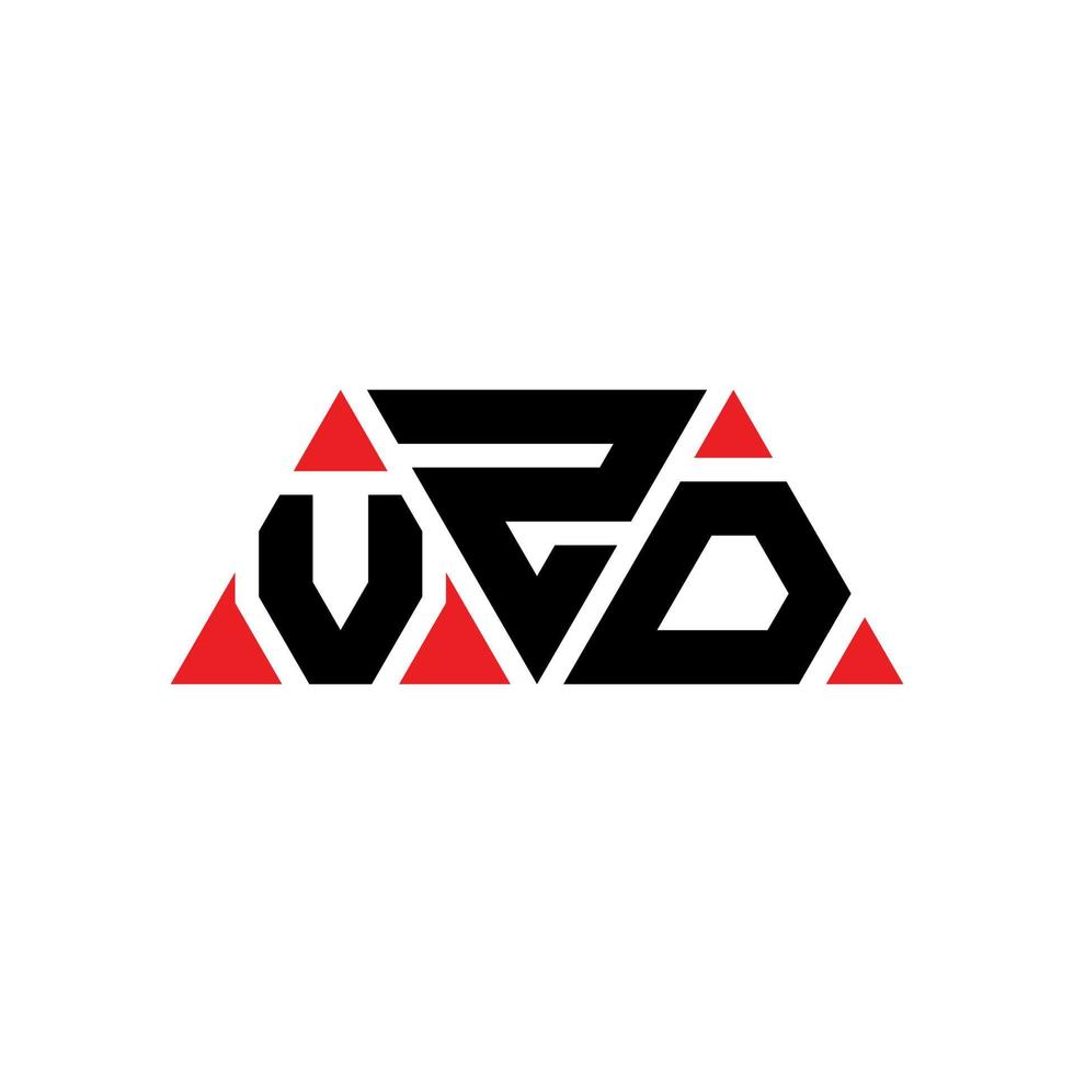 Diseño de logotipo de letra triangular vzd con forma de triángulo. monograma de diseño del logotipo del triángulo vzd. plantilla de logotipo de vector de triángulo vzd con color rojo. logotipo triangular vzd logotipo simple, elegante y lujoso. vzd