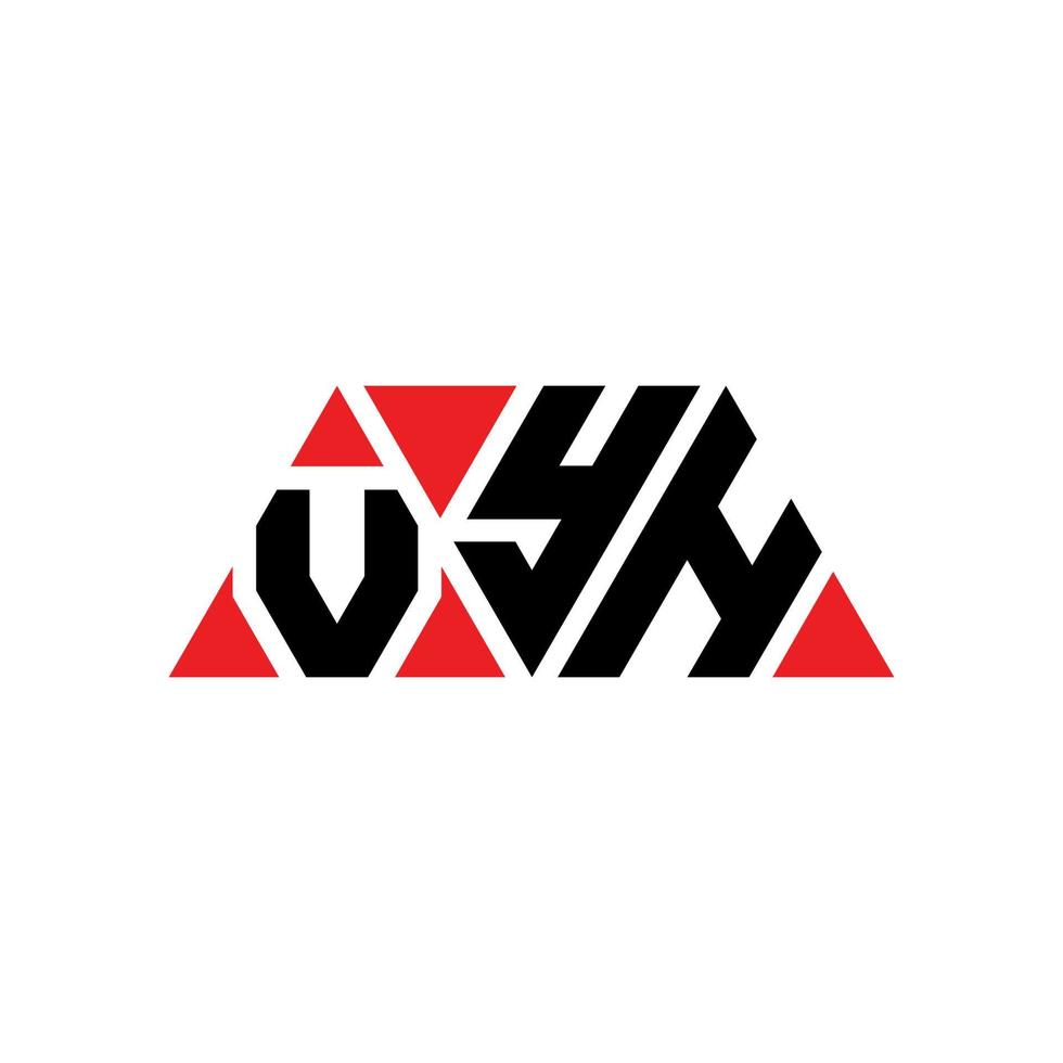 diseño de logotipo de letra de triángulo vyh con forma de triángulo. monograma de diseño de logotipo de triángulo vyh. plantilla de logotipo de vector de triángulo vyh con color rojo. logotipo triangular vyh logotipo simple, elegante y lujoso. vyh