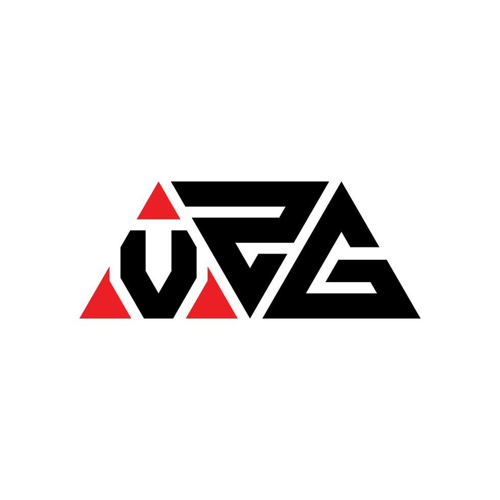 VZG triangle letter logo design with triangle shape. VZG triangle logo design monogram. VZG triangle vector logo template with red color. VZG triangular logo Simple, Elegant, and Luxurious Logo. VZG