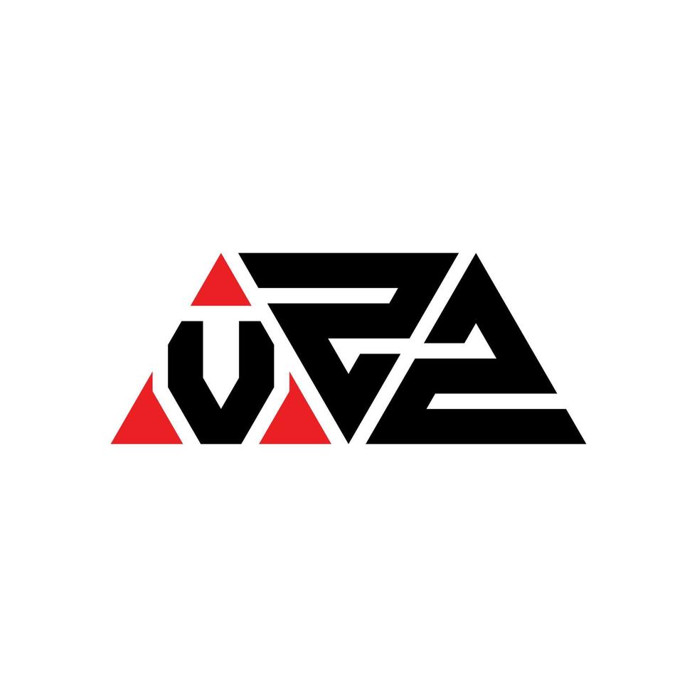 Diseño de logotipo de letra triangular vzz con forma de triángulo. monograma de diseño del logotipo del triángulo vzz. plantilla de logotipo de vector de triángulo vzz con color rojo. logotipo triangular vzz logotipo simple, elegante y lujoso. vzz