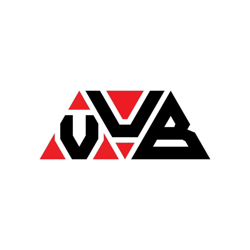 VUB triangle letter logo design with triangle shape. VUB triangle logo design monogram. VUB triangle vector logo template with red color. VUB triangular logo Simple, Elegant, and Luxurious Logo. VUB