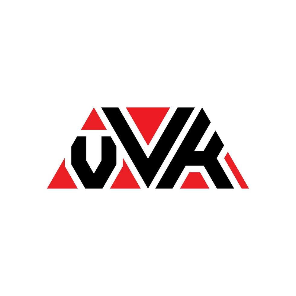 VVK triangle letter logo design with triangle shape. VVK triangle logo design monogram. VVK triangle vector logo template with red color. VVK triangular logo Simple, Elegant, and Luxurious Logo. VVK