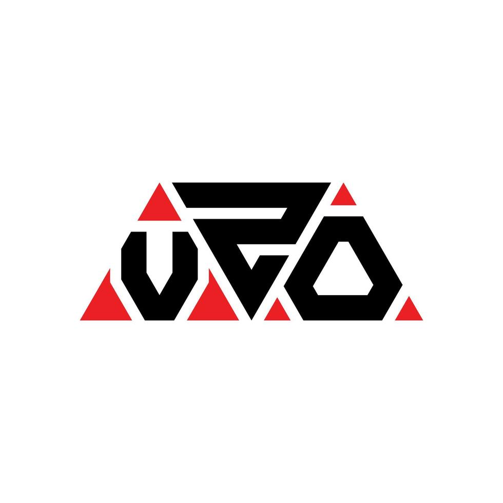 Diseño de logotipo de letra triangular vzo con forma de triángulo. monograma de diseño de logotipo de triángulo vzo. plantilla de logotipo de vector de triángulo vzo con color rojo. logotipo triangular vzo logotipo simple, elegante y lujoso. vzo