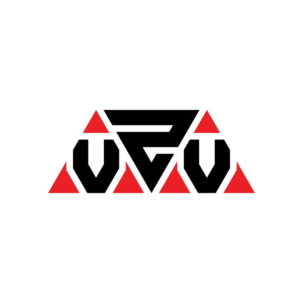 Diseño de logotipo de letra triangular vzv con forma de triángulo. monograma de diseño del logotipo del triángulo vzv. plantilla de logotipo de vector de triángulo vzv con color rojo. logotipo triangular vzv logotipo simple, elegante y lujoso. vzv