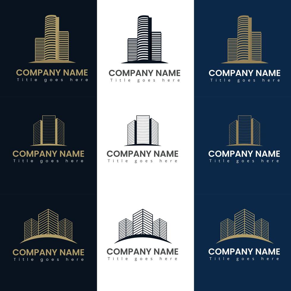 Minimal building designed logo for real estate company vector