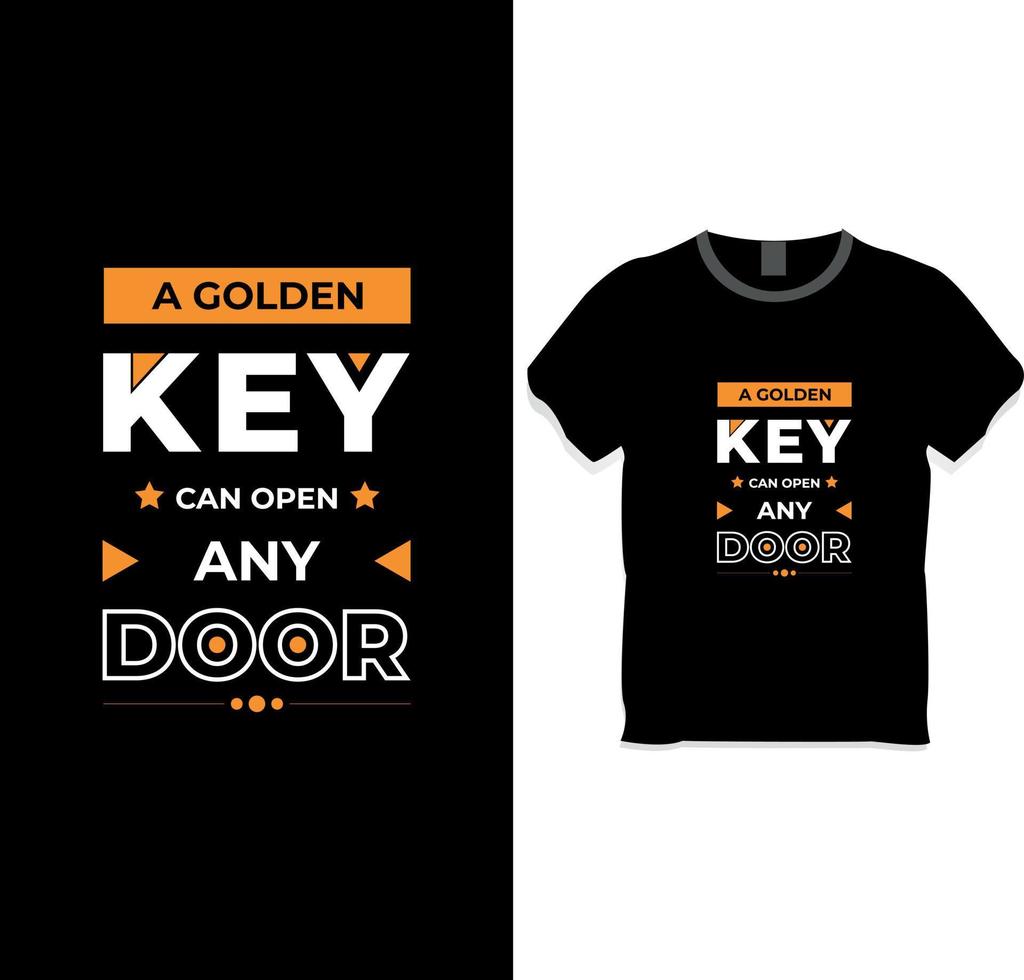 A golden key can open any door t-shirt design vector