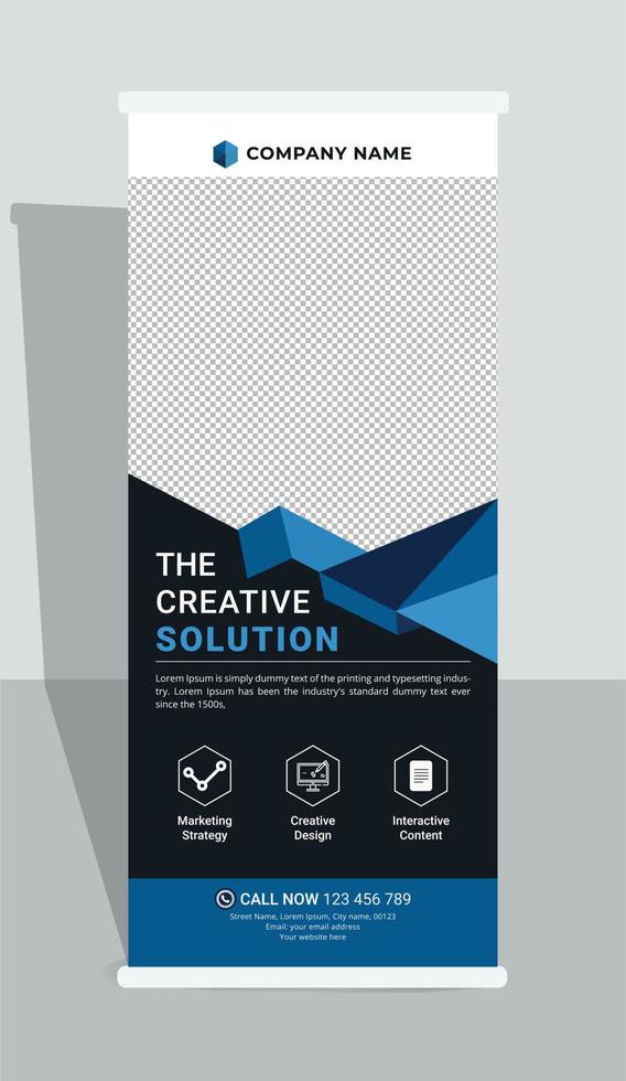 Corporate roll up banner template vector