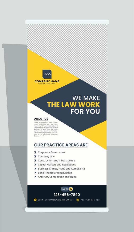 Law firm roll up banner design vector