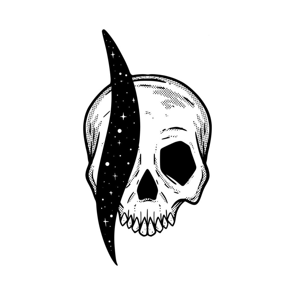 skull illustration vector for print on tshirt, poster, logo, stickers etc