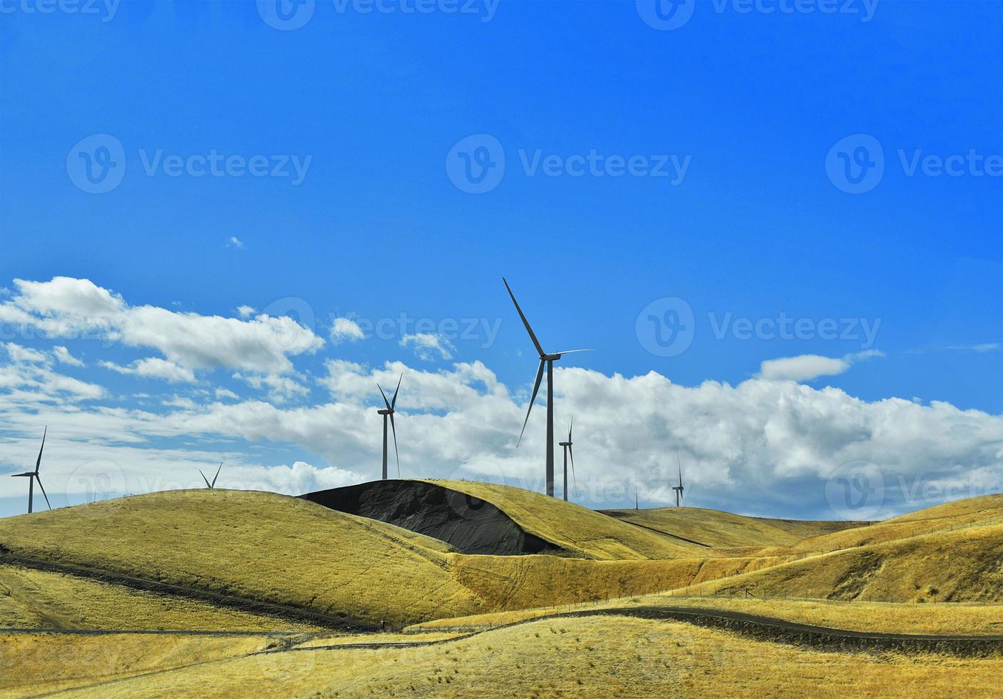 Windmills Under Blue Sky photo