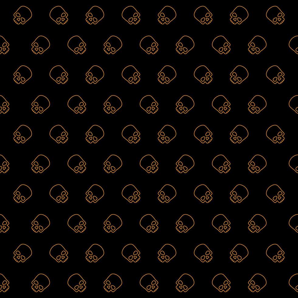 Halloween Seamless Pattern Skull Black Blackground vector