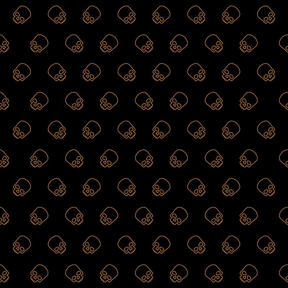 Halloween Seamless Pattern Skull Black Blackground vector