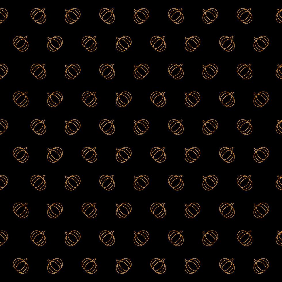 Halloween Seamless Pattern Pumpkin Black Background vector