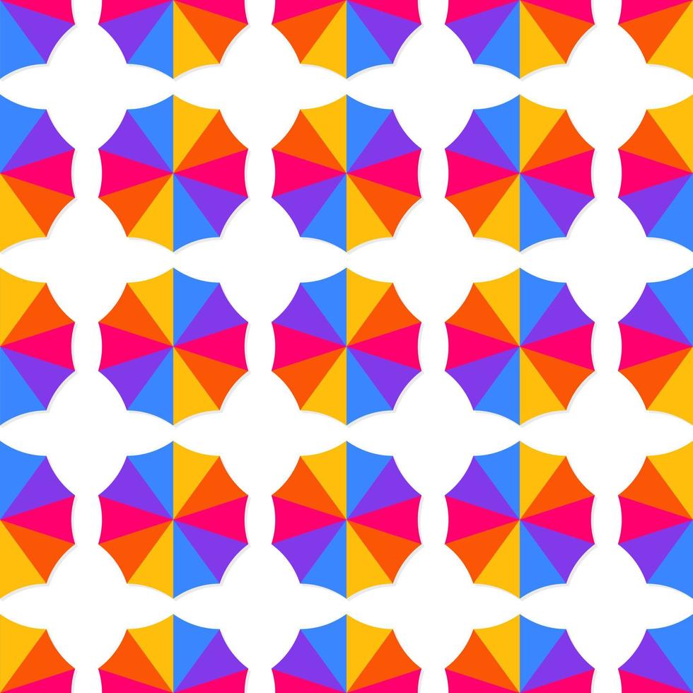 Top view of colorful beach umbrella . Summer seamless pattern. Vector illustration.
