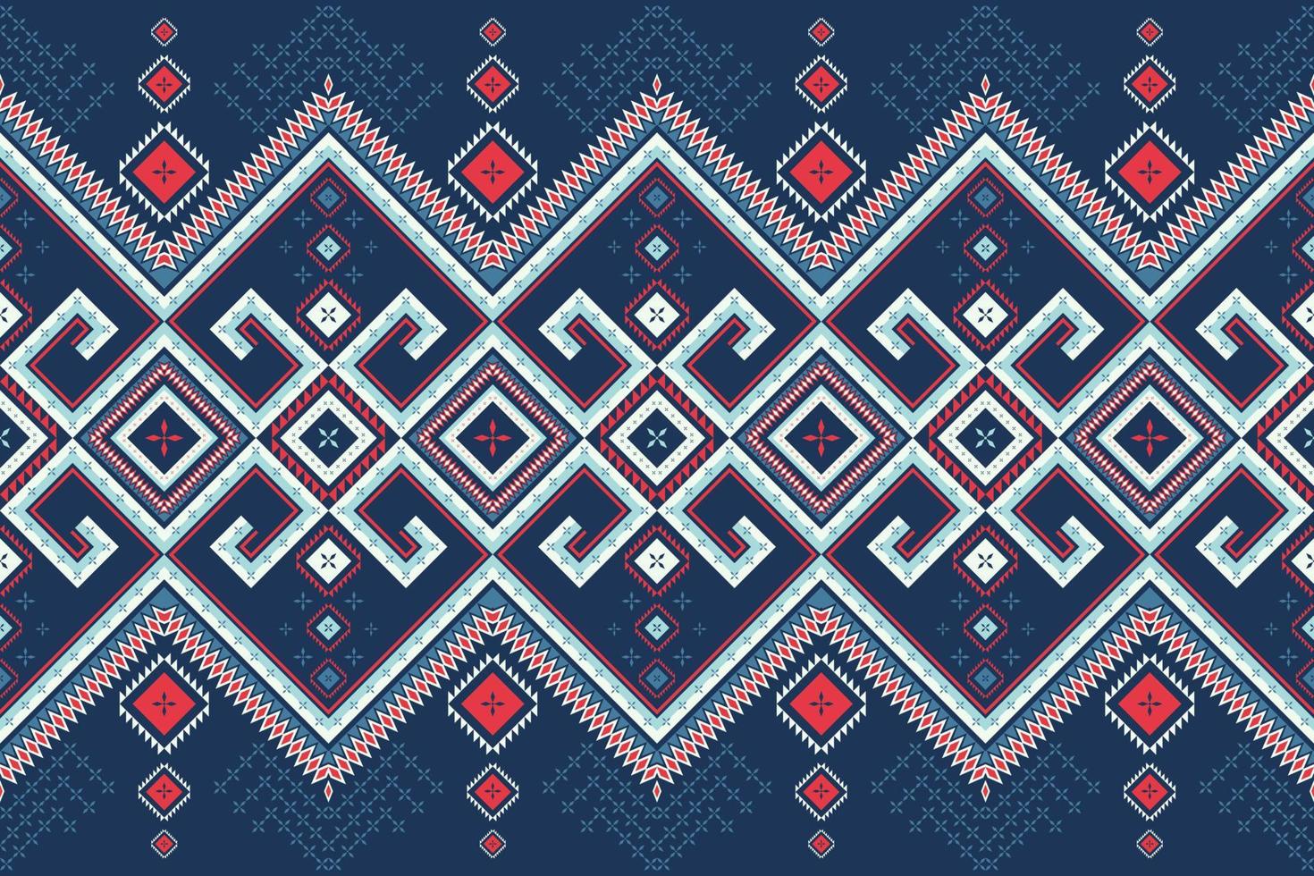 patrón sin fisuras de estilo étnico geométrico. diseño para tela, papel tapiz, fondo, alfombra, ropa. textura vectorial étnica tribal. ilustración vectorial color rojo, verde, azul. vector