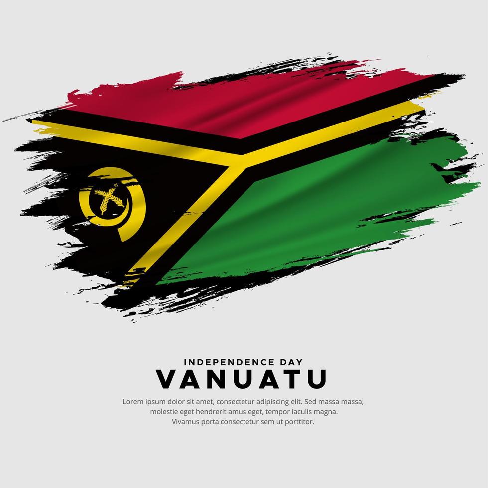 New design of Vanuatu independence day vector. Vanuatu flag with abstract brush vector