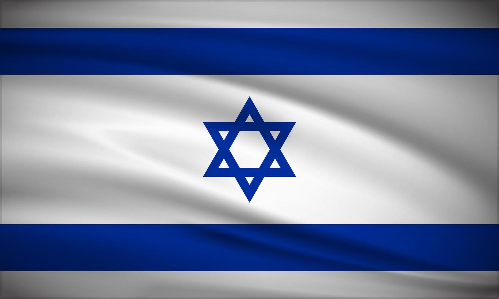 fondo elegante y realista de la bandera de israel. diseño del día de la independencia de israel vector