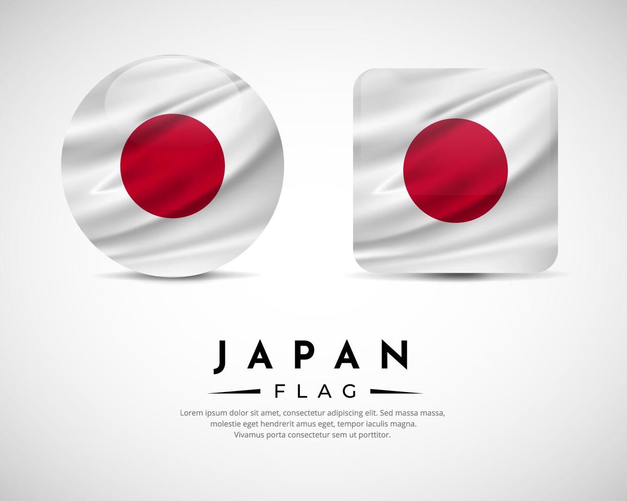 colección de icono del emblema de la bandera de Japón. japón bandera símbolo icono vector