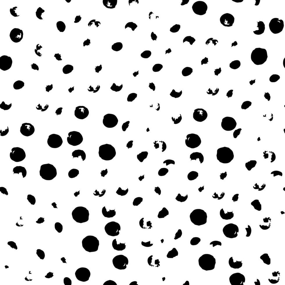 Vector seamless pattern with Ink splatter texture. Hand drawn black blobs on white background.