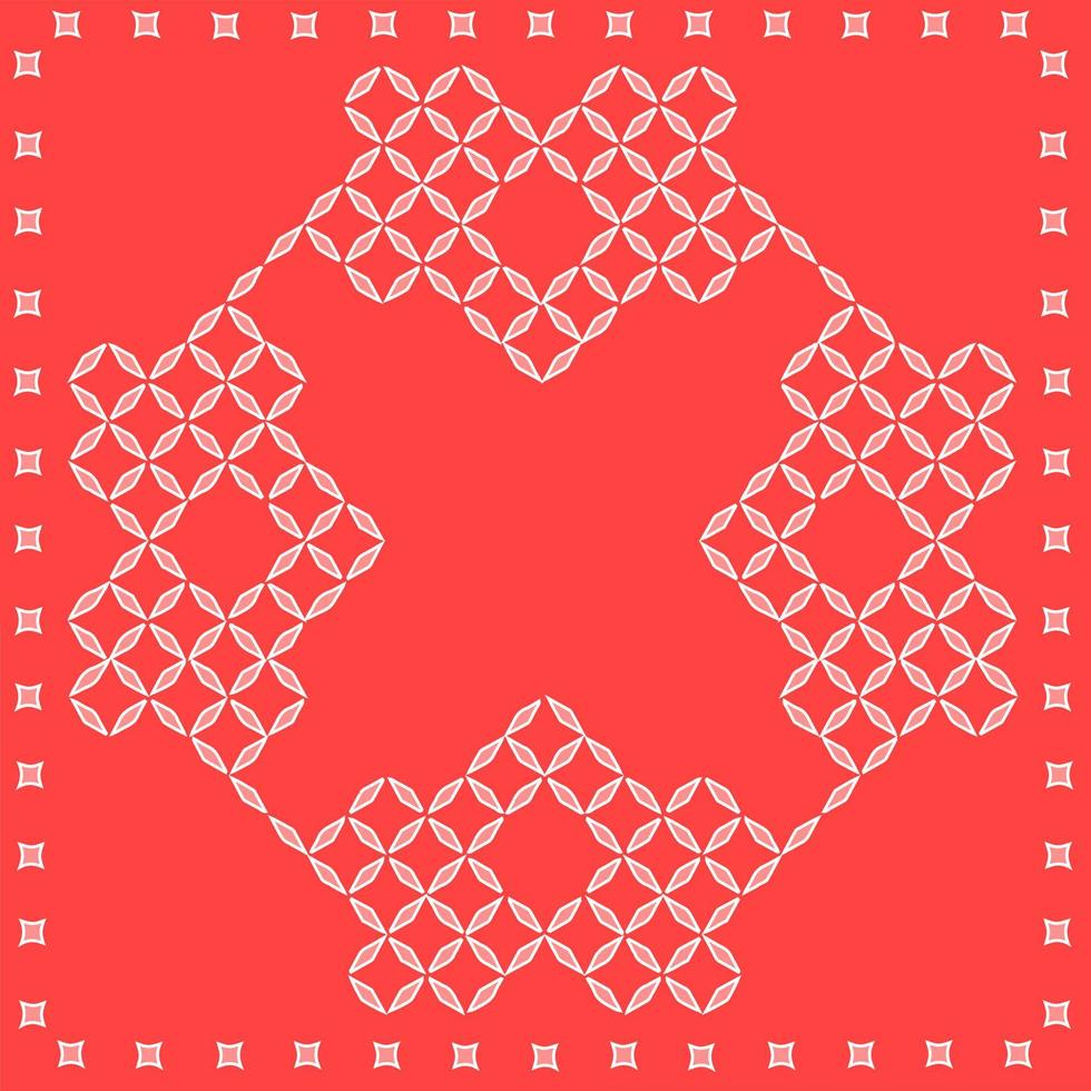 Decorative pattern, rhombus silhouette outline. Geometric background. Isolated vector