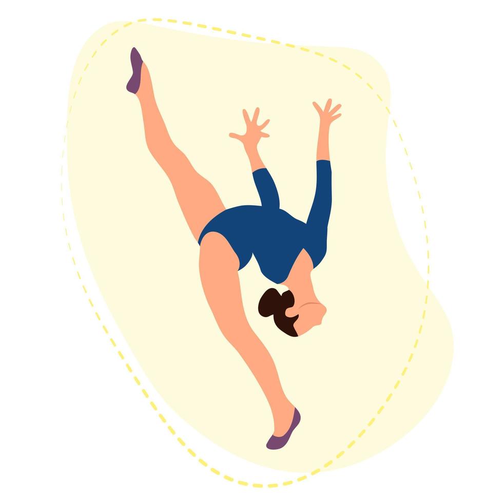 Athlete gymnast. Kind of sport. Flat style. Isolated vector