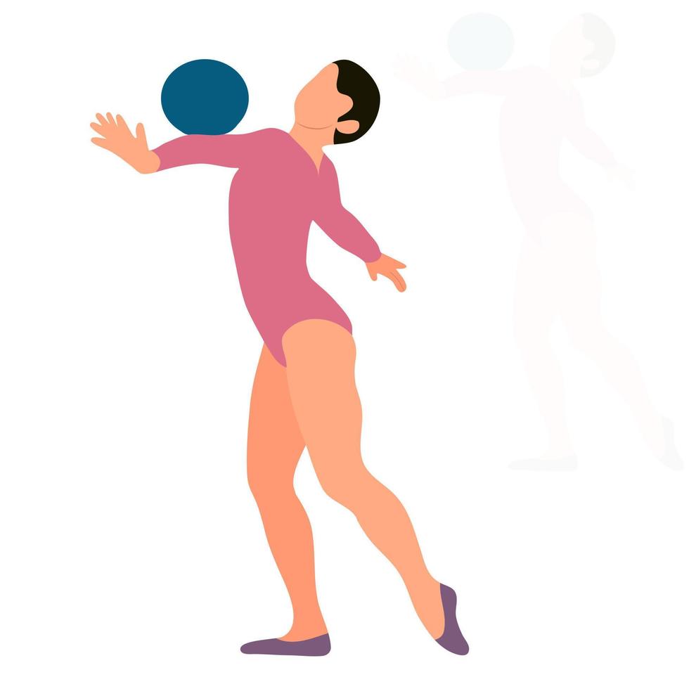 Athlete gymnast. Kind of sport. Flat style. Isolated vector