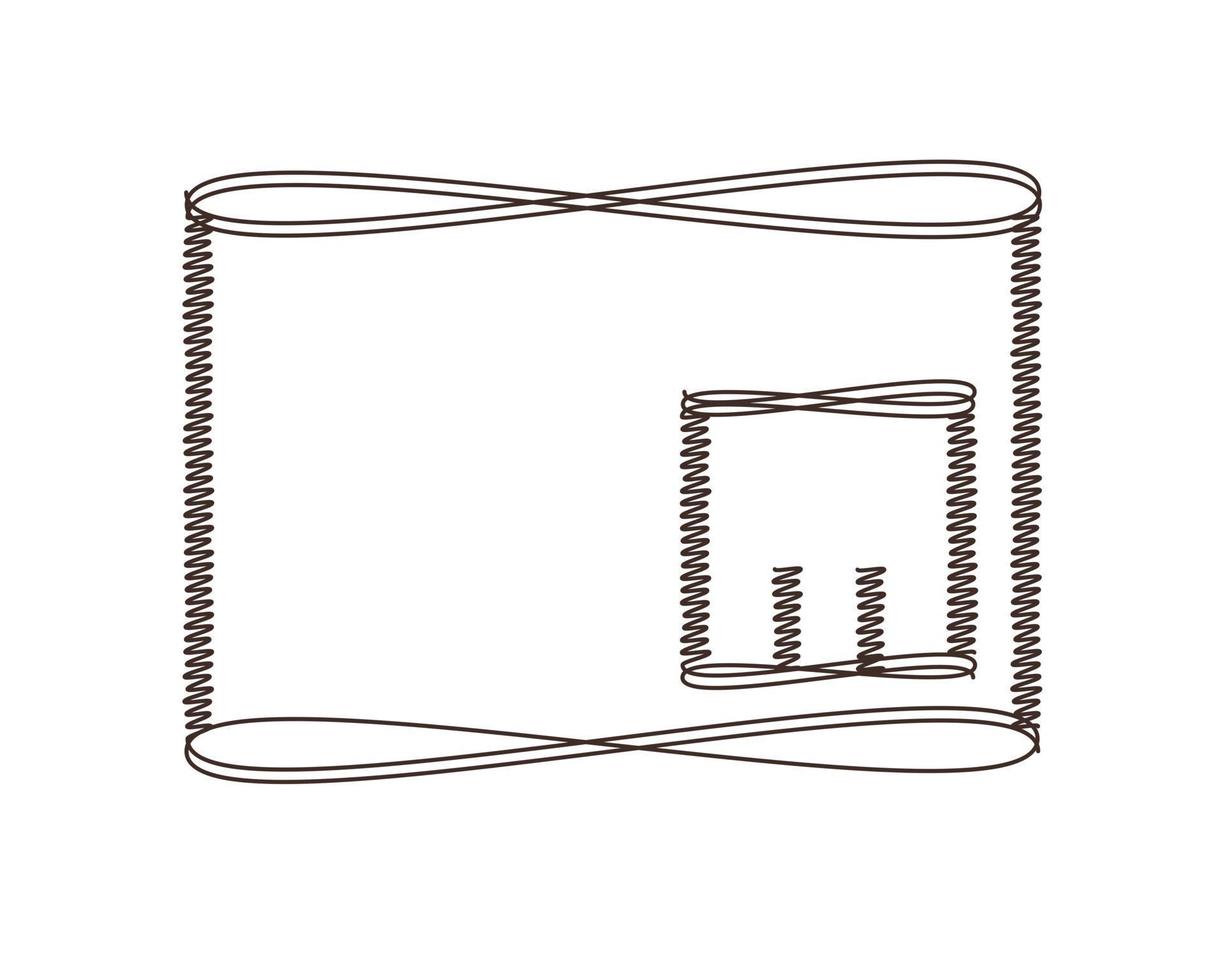 Sketch outline silhouette rectangle line. Geometric figure. vector