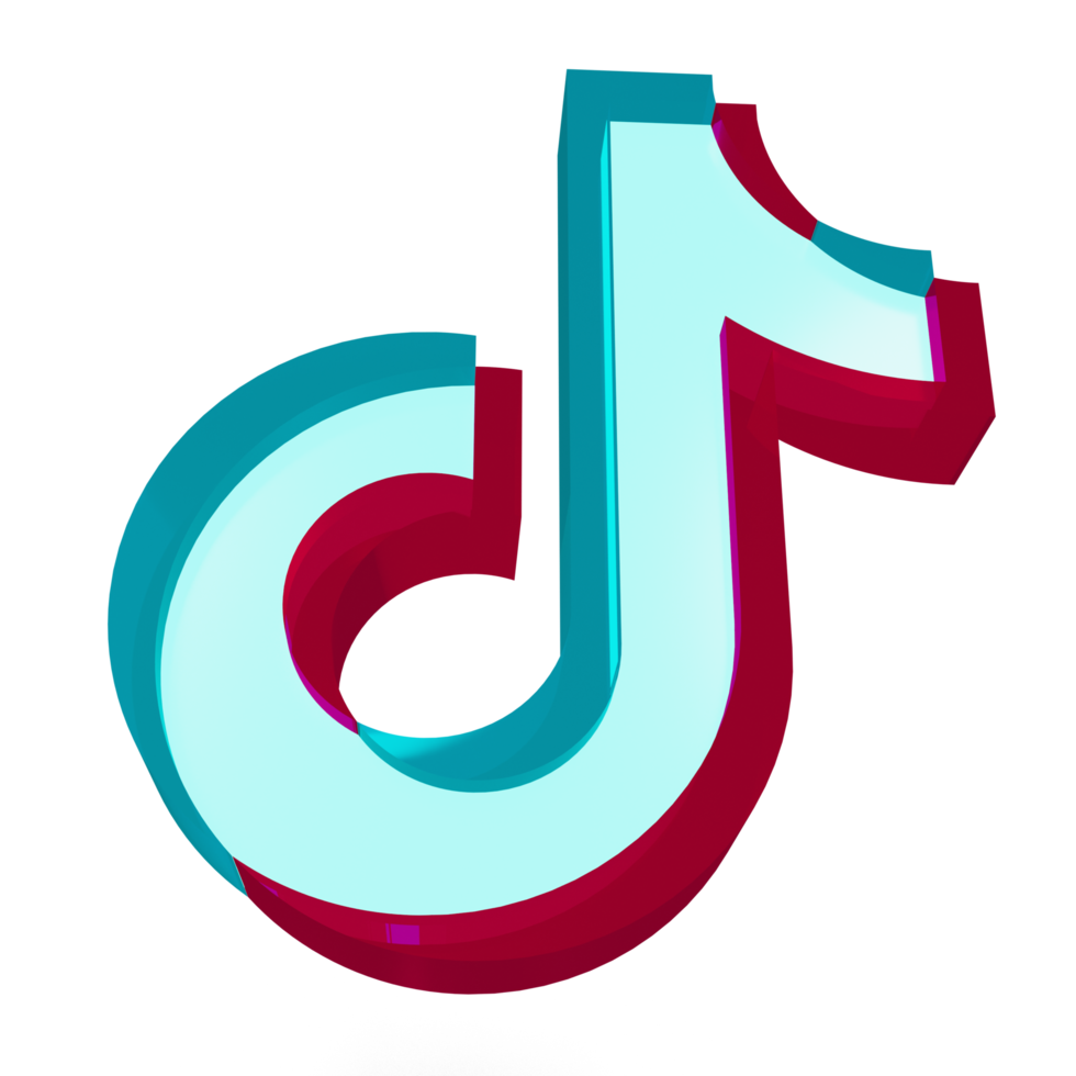 tik tok vidrio icono 3d render png