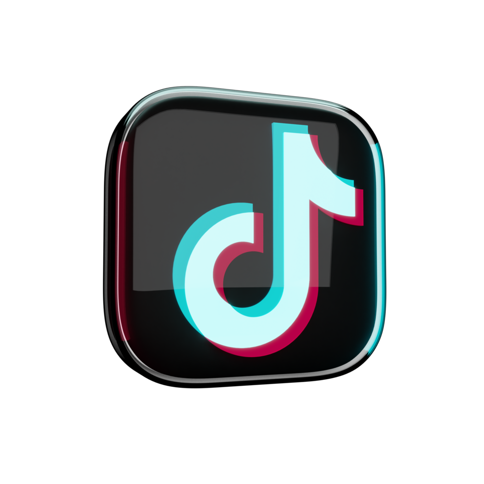 glanzend tik tok pictogram 3d render png