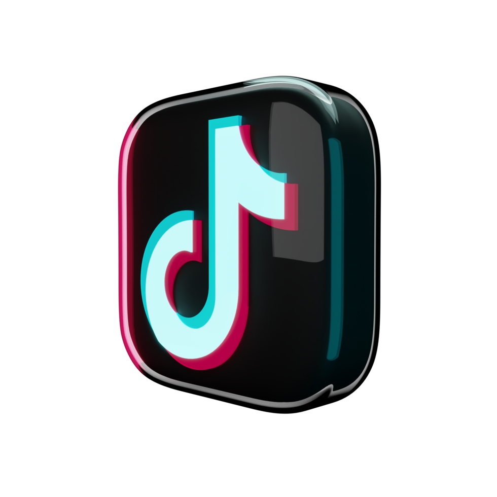 Glossy Tik tok Icon 3D Render png