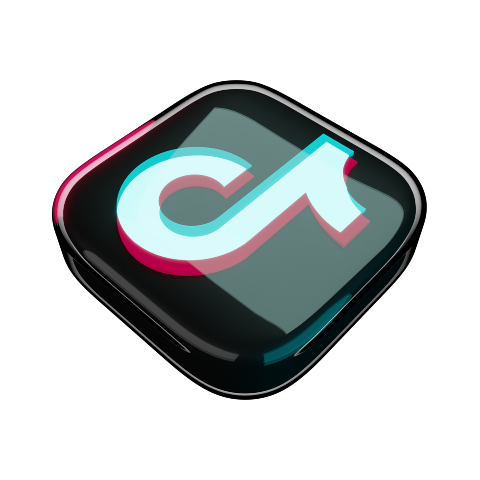 icono de tik tok brillante render 3d png