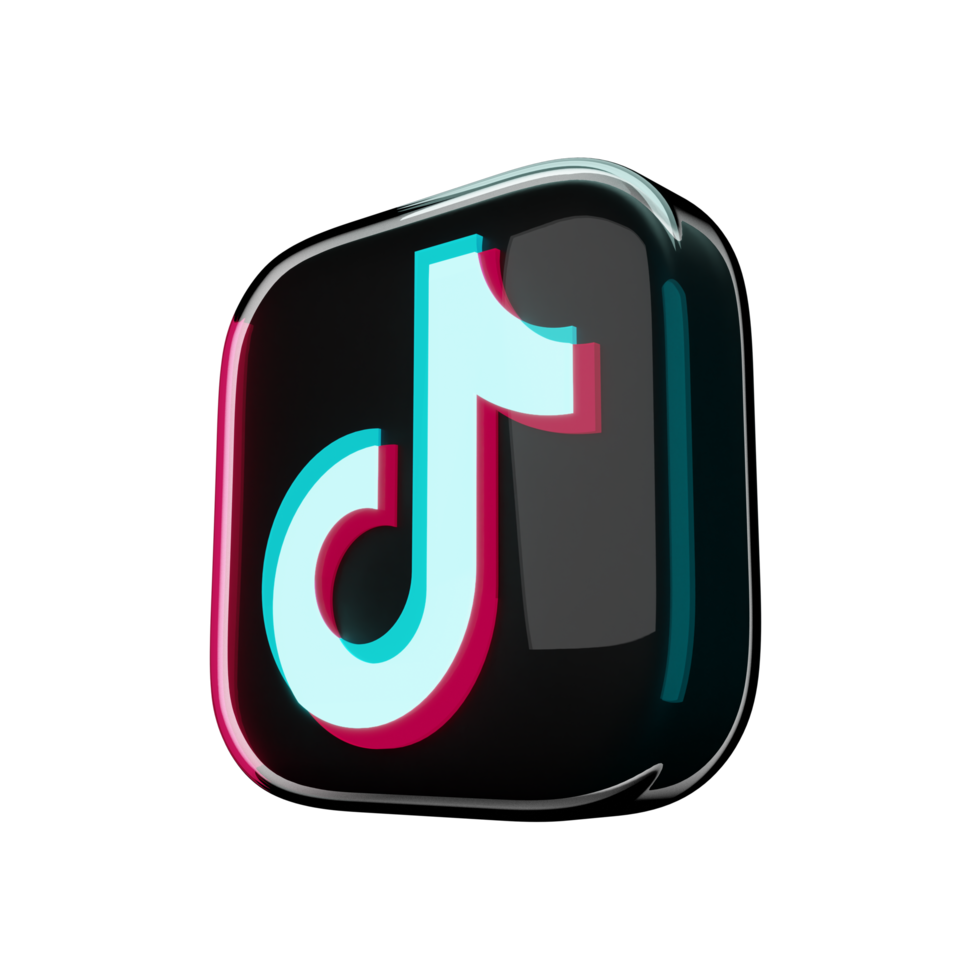 Glossy Tik tok Icon 3D Render png