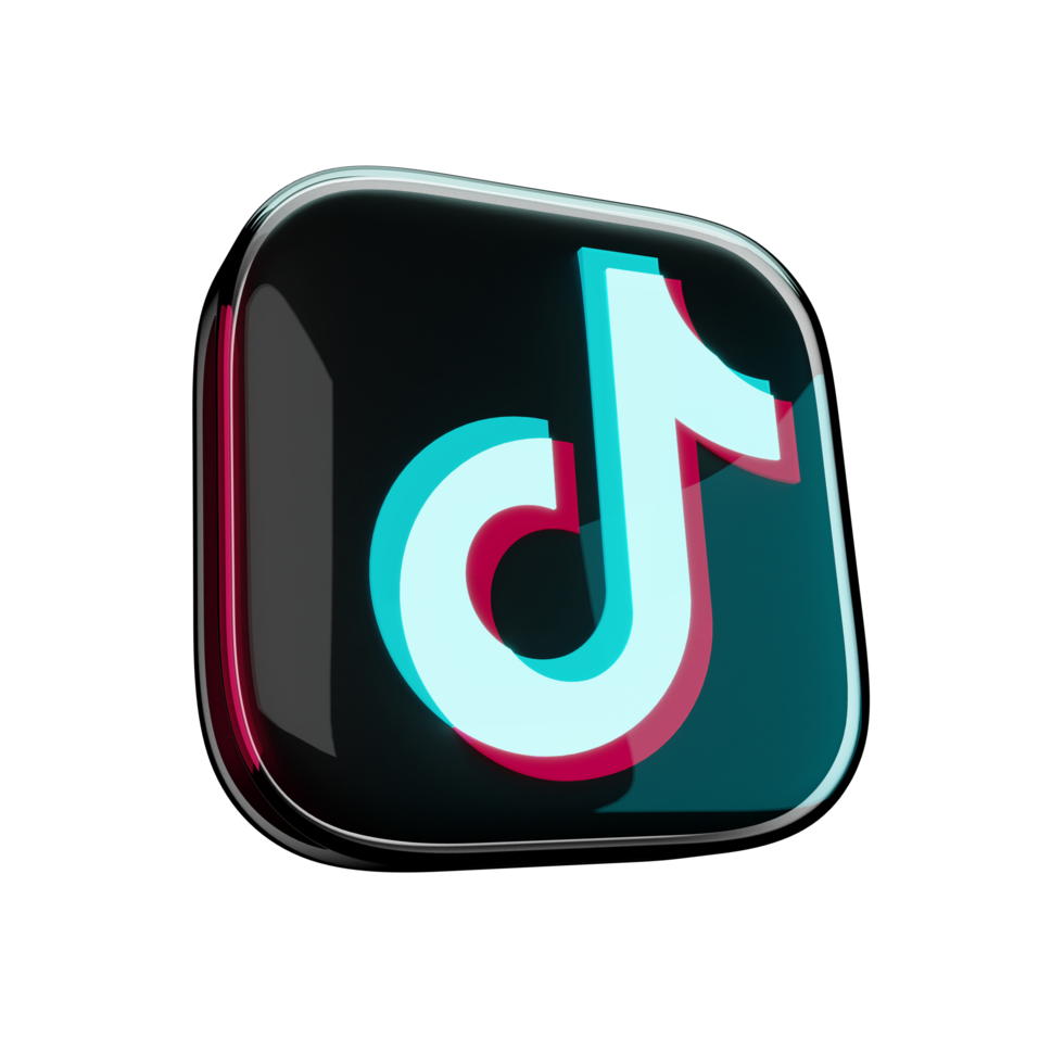 lucido tik tok icona 3d rendering png