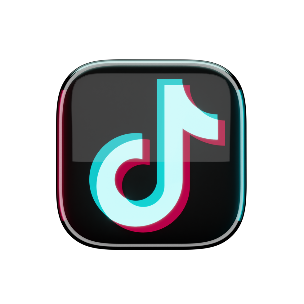 icône tik tok brillant rendu 3d png