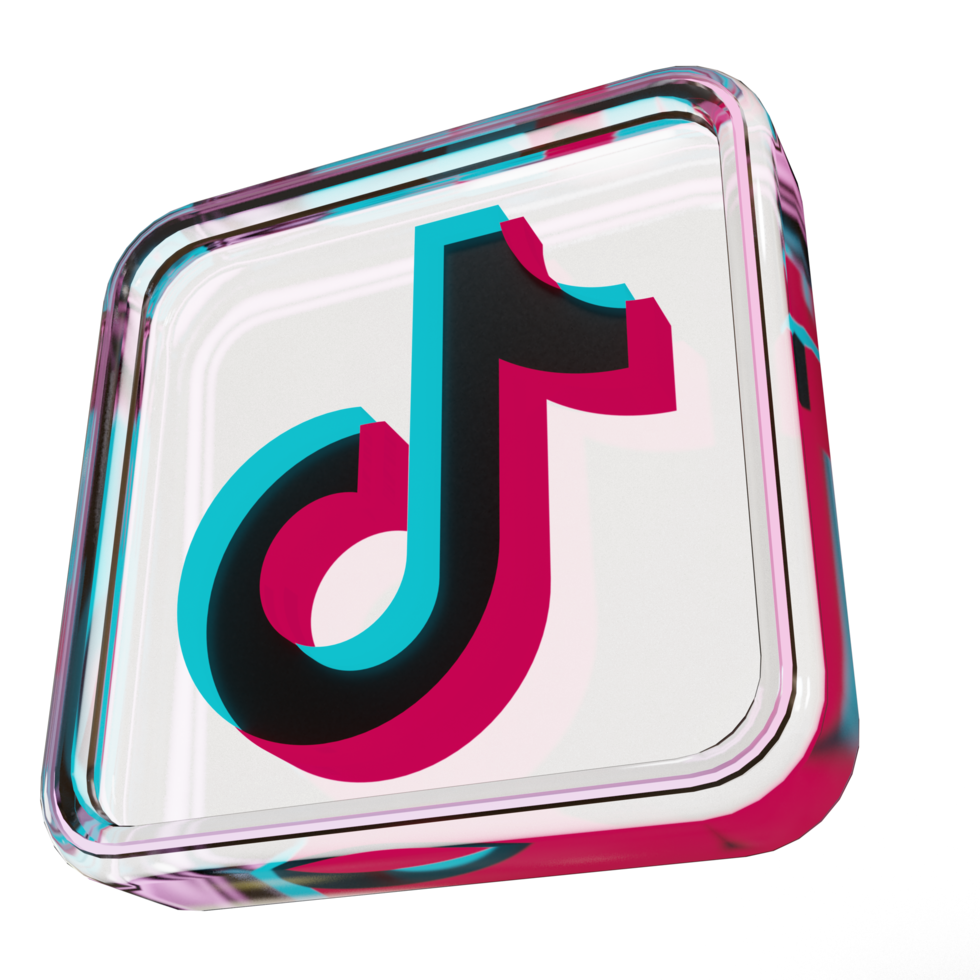 tik tok verre icône rendu 3d png