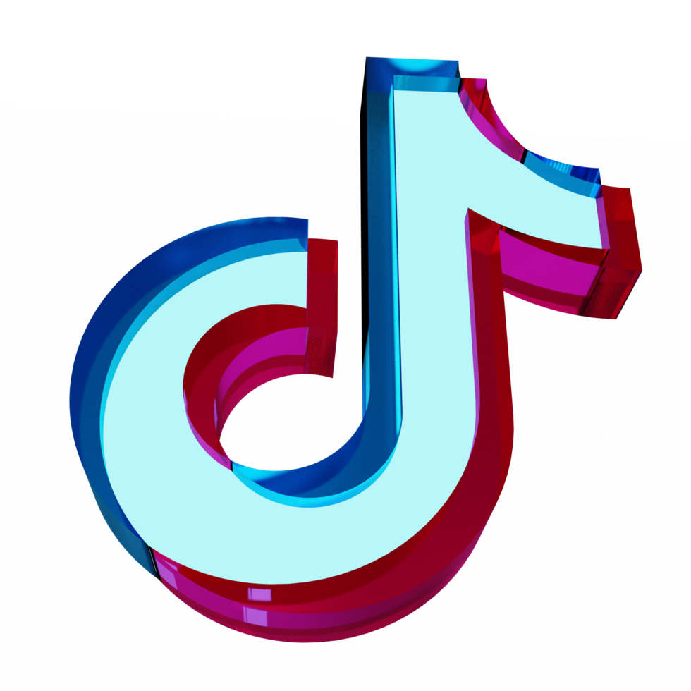 tik tok vidrio icono 3d render png