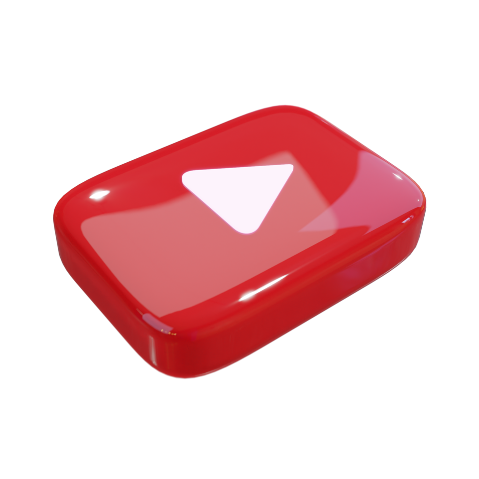 icona di rendering 3d di youtube lucido png