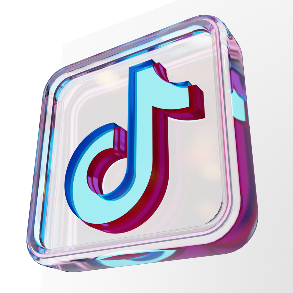 tik tok glas pictogram 3d render png