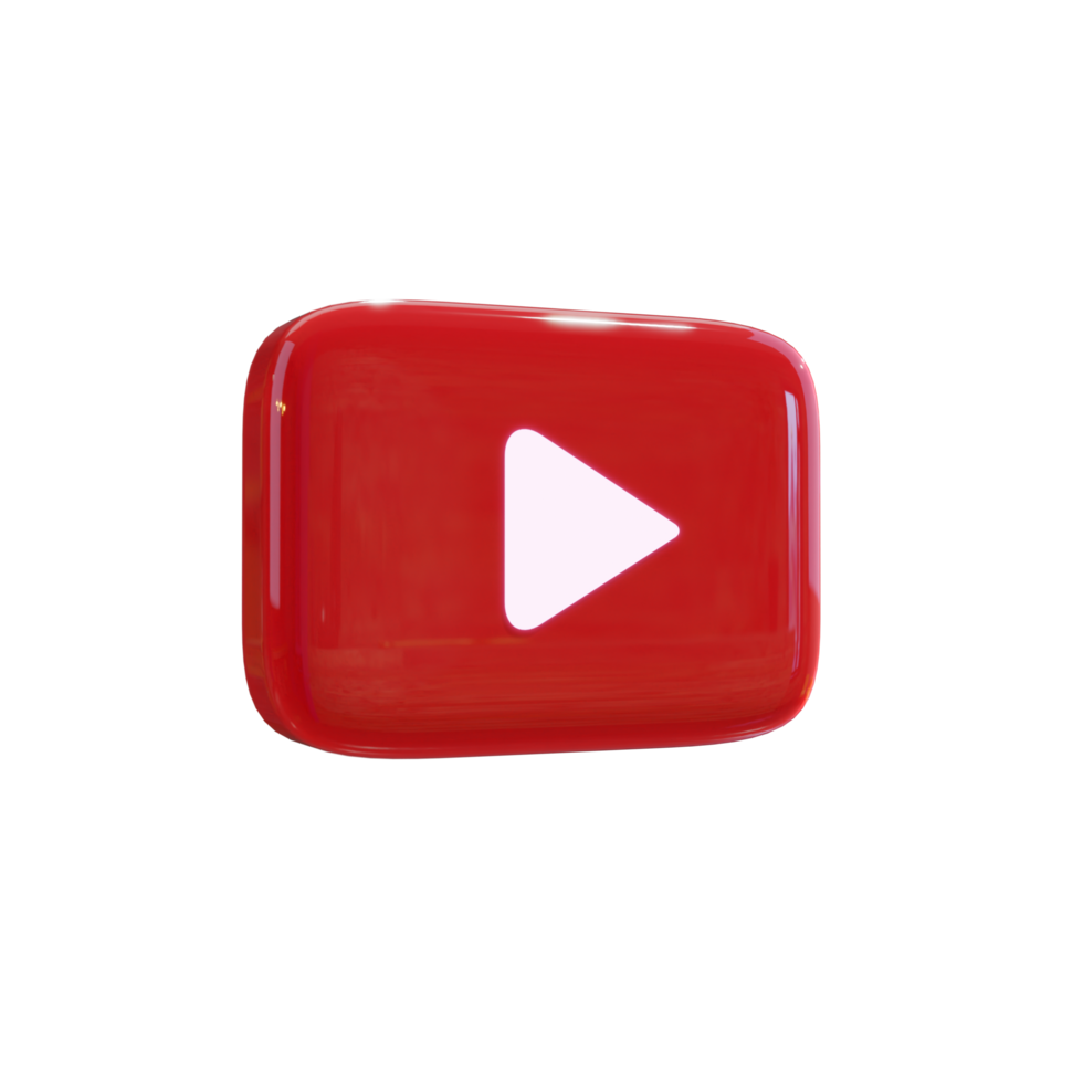 ícone de renderização 3d do youtube png