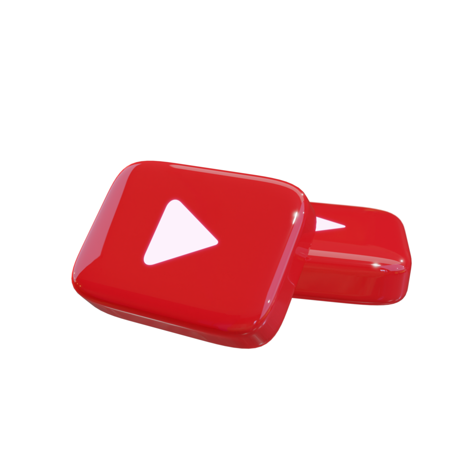 icône de rendu 3d youtube brillant png